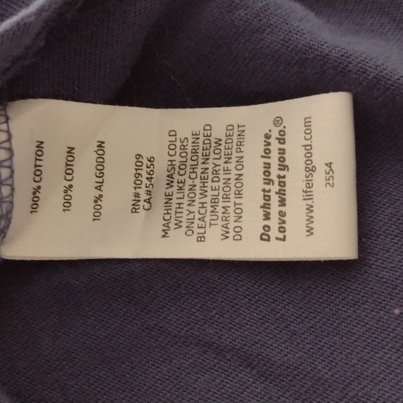 Beautiful blue Life is Good  crusher tee, sz XS - Picture 8 of 12